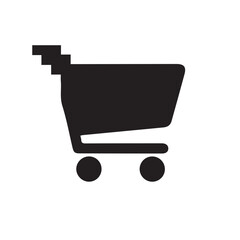 Black Shopping Cart Icon Simple, Clean Design for Ecommerce and Online Store Concepts