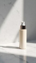 Luxurious Serum Bottle on Marble Modern Skincare Product Photography for Beauty Advertising