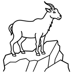 Obraz premium Deer Silhouette Vector Illustration with Antlers and Wildlife Elements