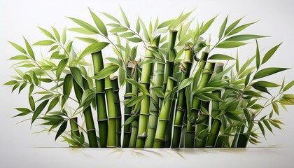 Obraz premium Bamboo Illustrations Illustration Isolated On White Background