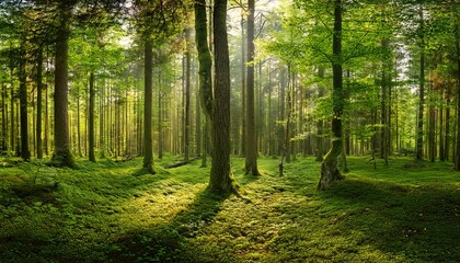 Fototapeta premium Grunes Wald Panorama Im Sommer