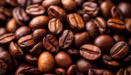 Obraz premium Roasted Coffee Beans Close Up Aromatic Coffee Beans Vertical Photo Format