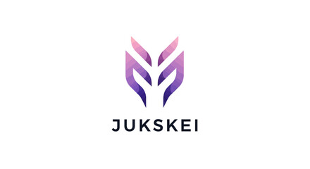 Fototapeta premium Stylized Leaf Crest in Gradient Hues for Organic and Minimalist Design Concepts Jukskei