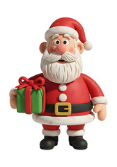 Obraz premium modeling clay santa claus with gift