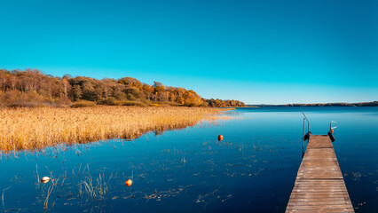 Autumn view of lake Vastersjon close to Ängelholm, Sweden.