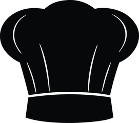 Cook cap silhouette graphic. Kitchen staff or gourmet food vector icon