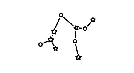 Abstract Starry Composition: Celestial Cosmic Diagram Against Dramatic Black Backdrop