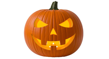 Fototapeta premium Spooky Halloween Jack O Lantern With Candle pumpkin