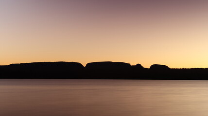 Obraz premium sunset over the river