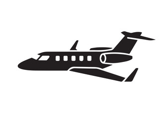 Private jet icon, Private jet solid vector
