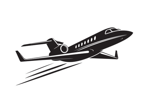 Private jet icon, Private jet solid vector