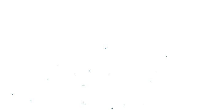 Confetti Party Popper Explosions on a blue Background, Two options 3d animation, 4K. Colorful confetti fireworks explode on alpha channel, Animation of Confetti bursting falling,Gold festive confetti