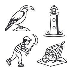 Vector art of set of nautical elements