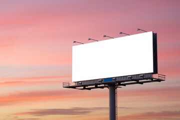 Billboard mockup blank advertising space for outdoor ad campaign at sunset