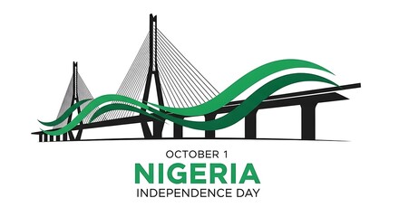 Nigeria Independence Day October 1 Cable Stay Bridge Green Waves image