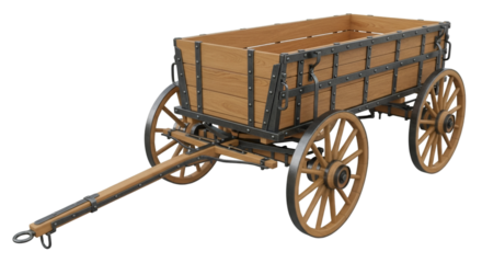 Wooden Wagon with Metal Accents cart carriage