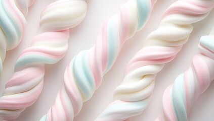 Pastel-colored, swirled marshmallow candies