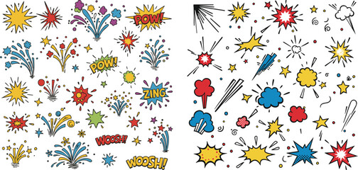 Colorful Vibrant Hand-Drawn Whimsical Abstract Doodle Artwork in Playful Cartoon Style