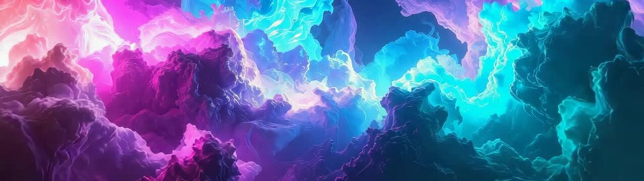 Abstract pink, blue, and purple clouds at sunset or sunrise sky scene.