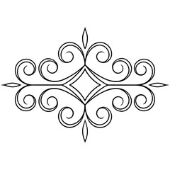 Scrollwork Flourish Ornament: Vector Graphic Design, Swirls and Curves Decorative Pattern, Vintage Style Art with Elegant Filigree Detail