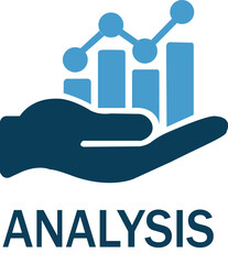 Data Analysis Icon Illustration: Business Growth, Analytics & Performance Evaluation Concept.  Resize and Editable, EPS 10.