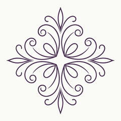 Symmetrical Flourish Ornament: Elegant Vector Design with Swirls and Curves, Vintage Style Decorative Element with Stylized Details