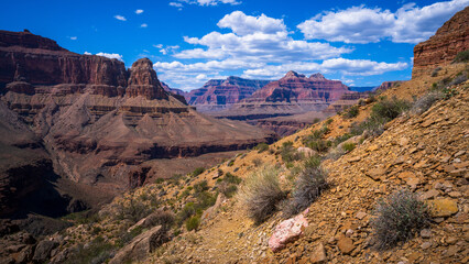 hiking in grand canyon national park in arizona, usa