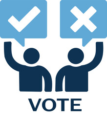 Vote Icon Illustration: Democracy, Decision Making & Election Participation Concept.  Resize and Editable, EPS 10.