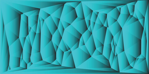 Obraz premium Cyan Geometric Faceted Abstract Background vector illustration