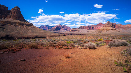 hiking in grand canyon national park in arizona, usa