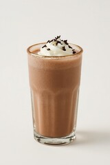 Delicious chocolate cold coffee with whipped cream and sprinkles