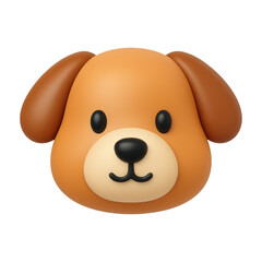PNG Cute cartoon dog face illustration.