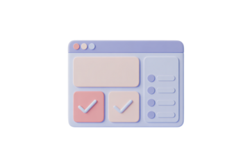 Modern 3D checklist interface with completed tasks, perfect for project management, business planning, and task organization