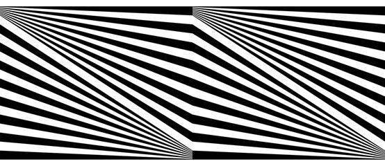Abstract background with lines. Stripes optical art illusion. Monochrome geometric pattern. Black lines on the white background.