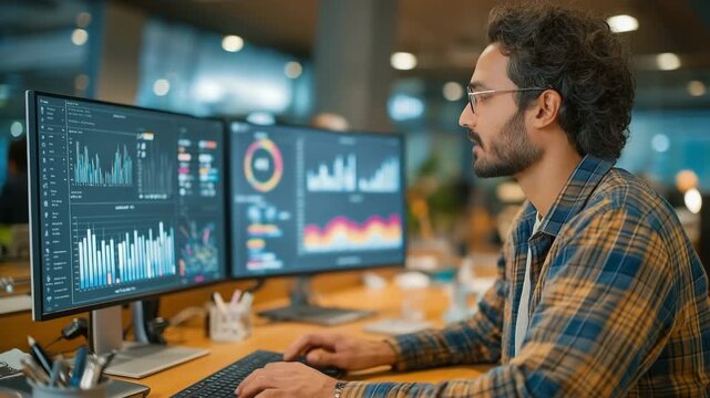 Using AI automation technologies, the office manager analyzes payroll data in real time, emphasizing time-saving procedures during typical financial duties.