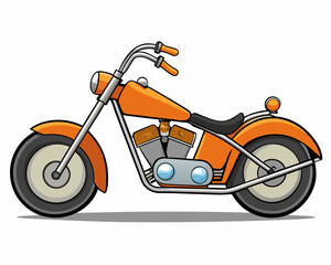 A vector illustration of a vintage motorcycle or scooter isolated on white, showing the motor and wheel of the transport vehicle
