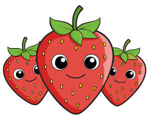 cartoon strawberry on a white background