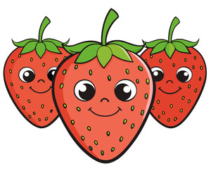 cartoon strawberry on a white background