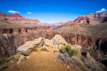 hiking in grand canyon national park in arizona, usa
