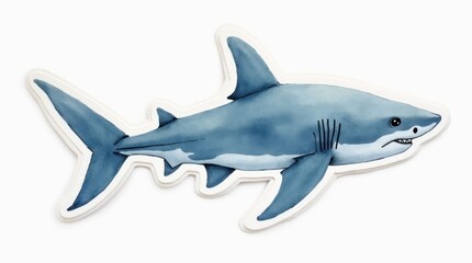 Fototapeta premium Shark Illustration In Watercolor Style