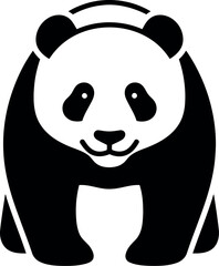 Cute panda bear cartoon icon simple vector illustration vector