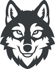 Modern husky wolf logo mascot head icon vector vector