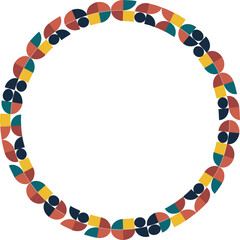 Colorful geometric frame. Vector doodle template for text. Baby shower template, element for design