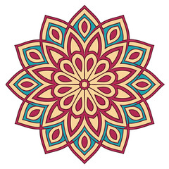 Flower Power:  Radiant Floral Pattern with Symmetry for Decorative Tile, Textile Print, or Wallpaper Element