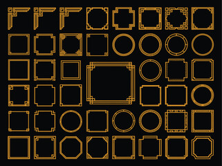 Elegant retro frame, border, and corner collection with vintage vector elements for luxury design projects