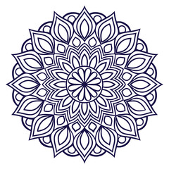 Symmetrical Floral Vector Illustration Ornamental Circular Art Intricate Pattern Meditative Motif Concentric Design Spiritual Drawing Isolated