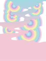 Obraz premium Pastel Rainbow Cloudscape Background