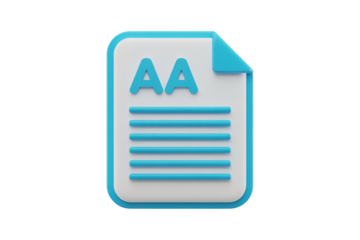 Document icon with stylish AA text, perfect for website design, app UI elements, and modern business presentations