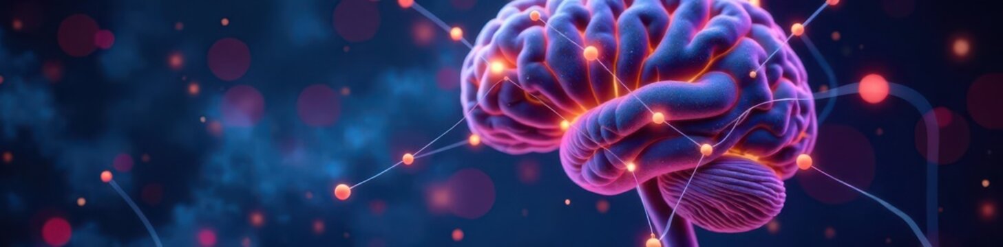 Interconnected nodes and lines forming a complex web, symbolizing mental health research , psychology, abstract, abstract art