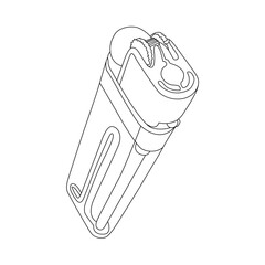 Lighter line art vector design. Lighter outline illustration design.	
